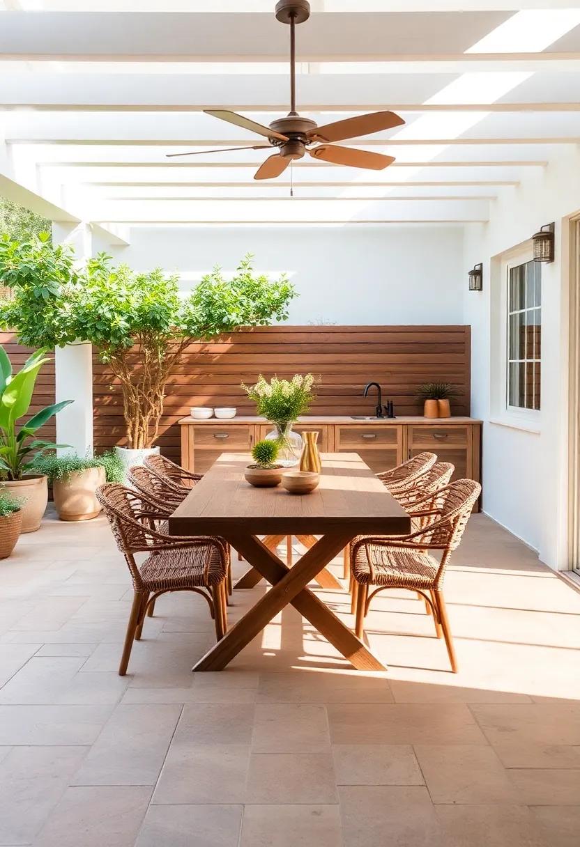 Rustic Charm: ‌Embrace Nature with Wooden accents and Earthy textures