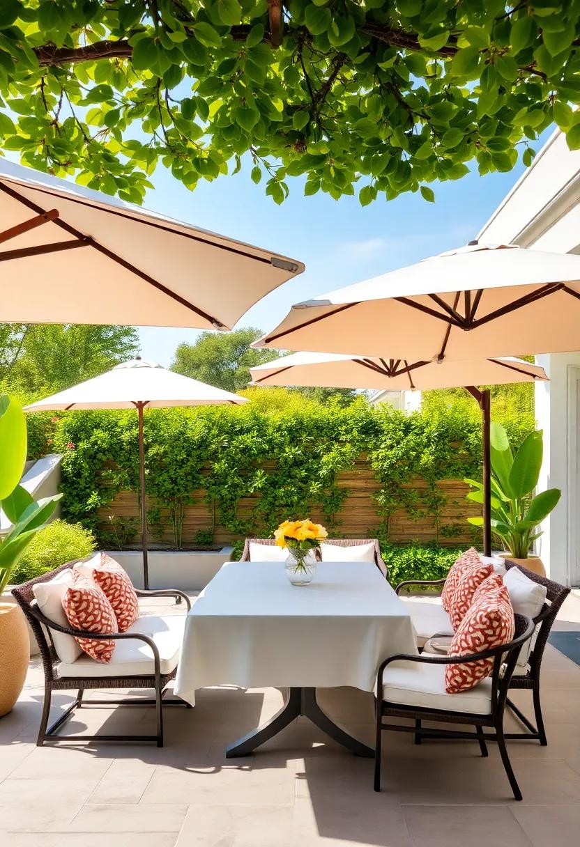Shady Oasis: Create a Cozy‍ Retreat with Lush Umbrellas and Comfortable⁢ Seating