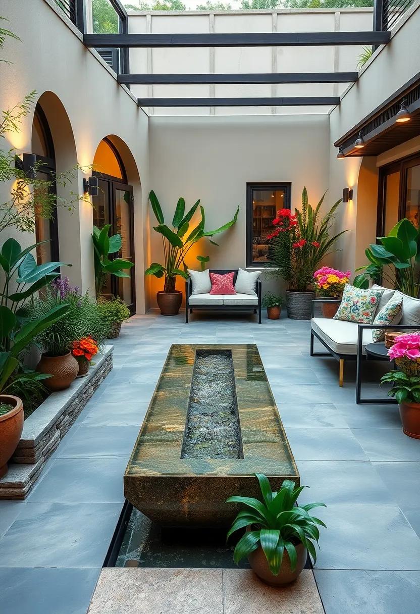 Exquisite Water Features surrounded by Flourishing Flora