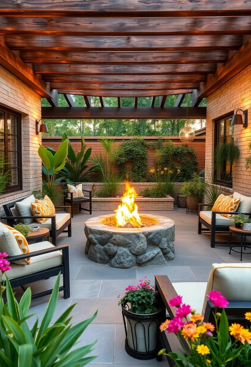 Rustic Fire ⁣Pit Areas with Dwelling Florals for ⁢a Warm Ambiance