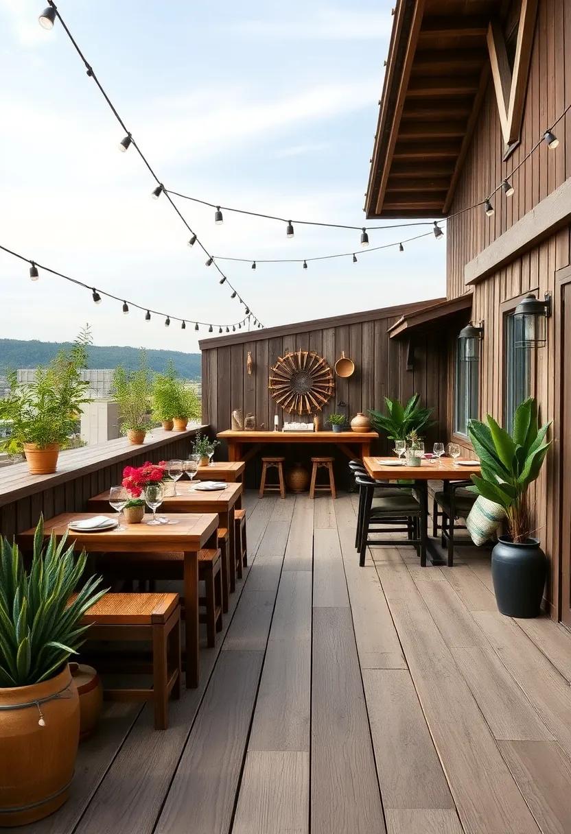 Rustic Farmhouse: ‌Featuring barn-style elements, this design taps ​into nostalgia and warmth, making rooftop meals feel like a casual family ⁣gathering