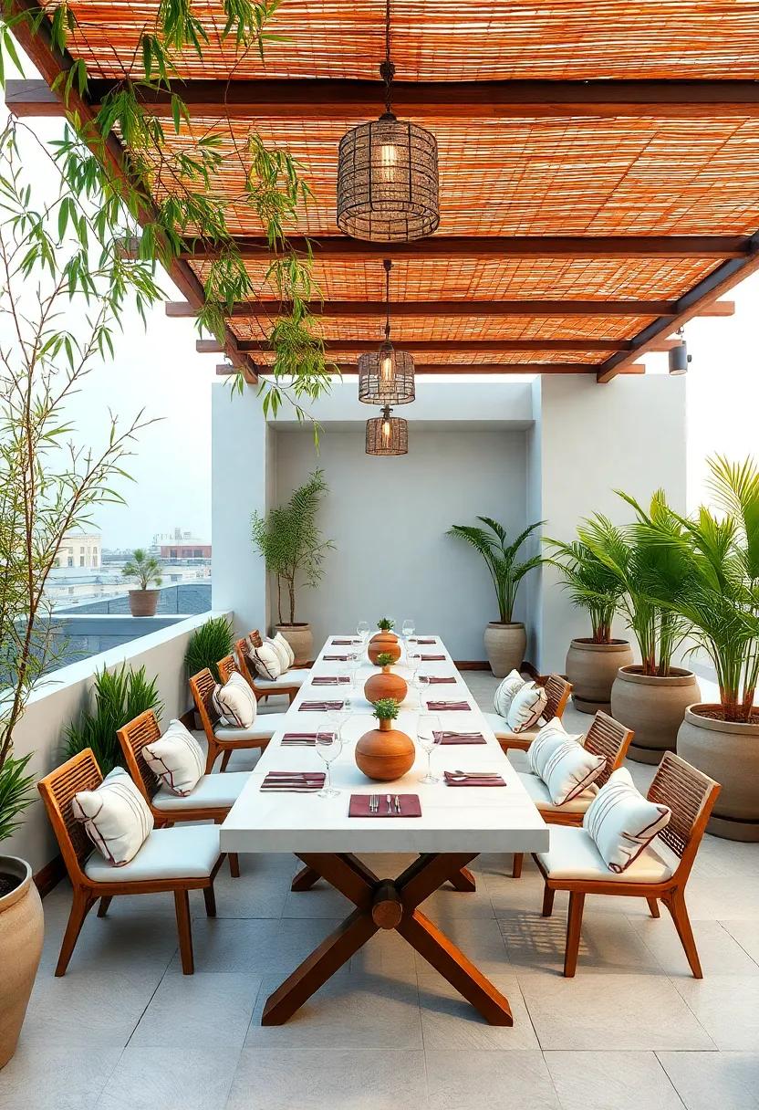 Zen⁢ Retreat: A ‌tranquil rooftop⁣ packed with‌ meditative spaces, bamboo accents, and soothing​ colors ‍for an enjoyable dining experience focused ⁢on relaxation