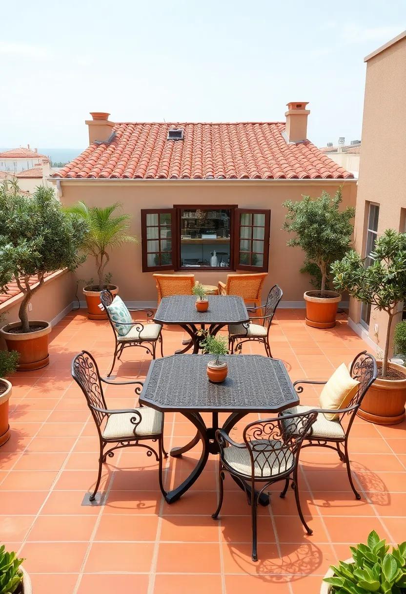 Mediterranean Escape:‍ Inspired by coastal living, this design features terracotta tiles,⁣ wrought-iron furniture, and potted olive trees for⁣ an exotic‌ feel