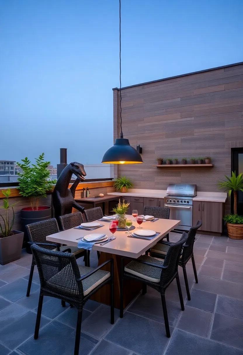 Culinary Haven:⁤ Featuring an outdoor⁢ kitchen ⁣and dining space,‌ this rooftop encourages​ culinary adventures with friends and family