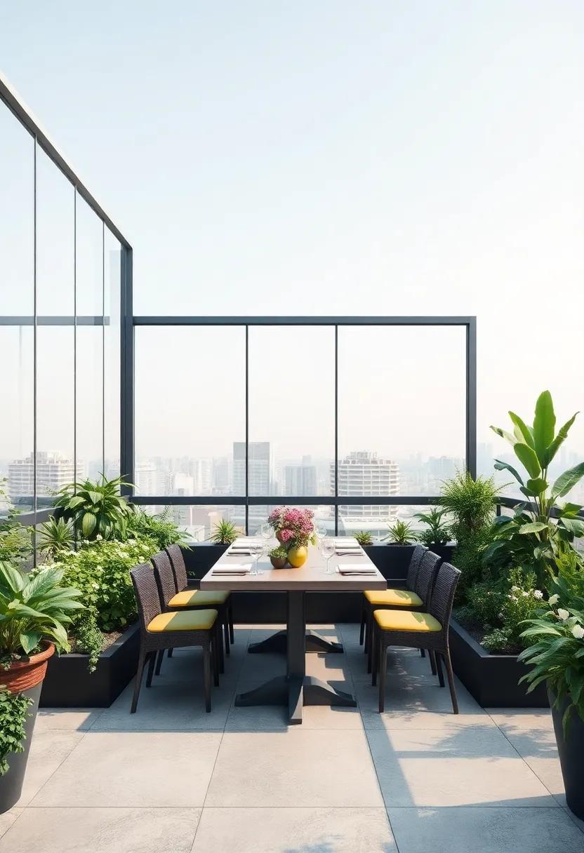 Urban Greenhouse:‍ A glass-enclosed dining⁢ area filled with⁣ herbs and plants ​creates a unique atmosphere, allowing guests‌ to⁤ connect with nature while enjoying their ⁣meal