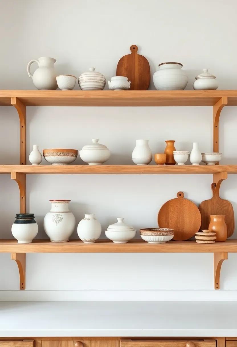 Decorate shelves with handcrafted ⁢pottery to reflect your personal taste and support local‍ artisans