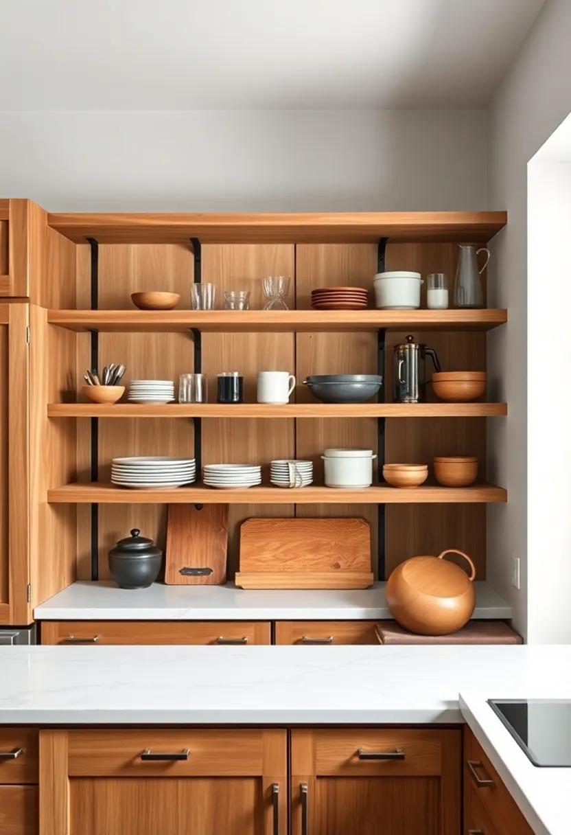 Incorporate glass-front cabinets alongside open ⁤shelving to combine display space with practical storage for less visually appealing ‌items