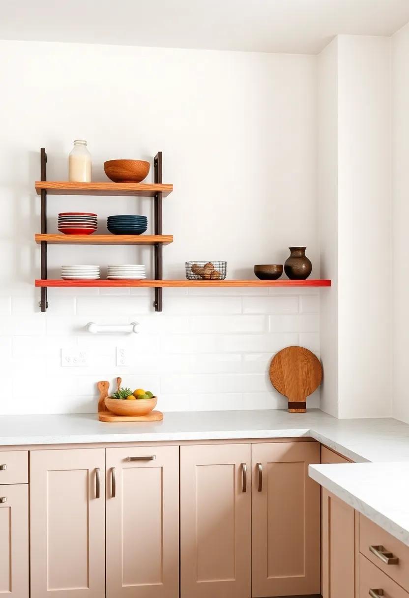 Paint ‌shelves​ in a bold color to‌ create a ⁢statement piece against⁣ neutral walls and cabinetry