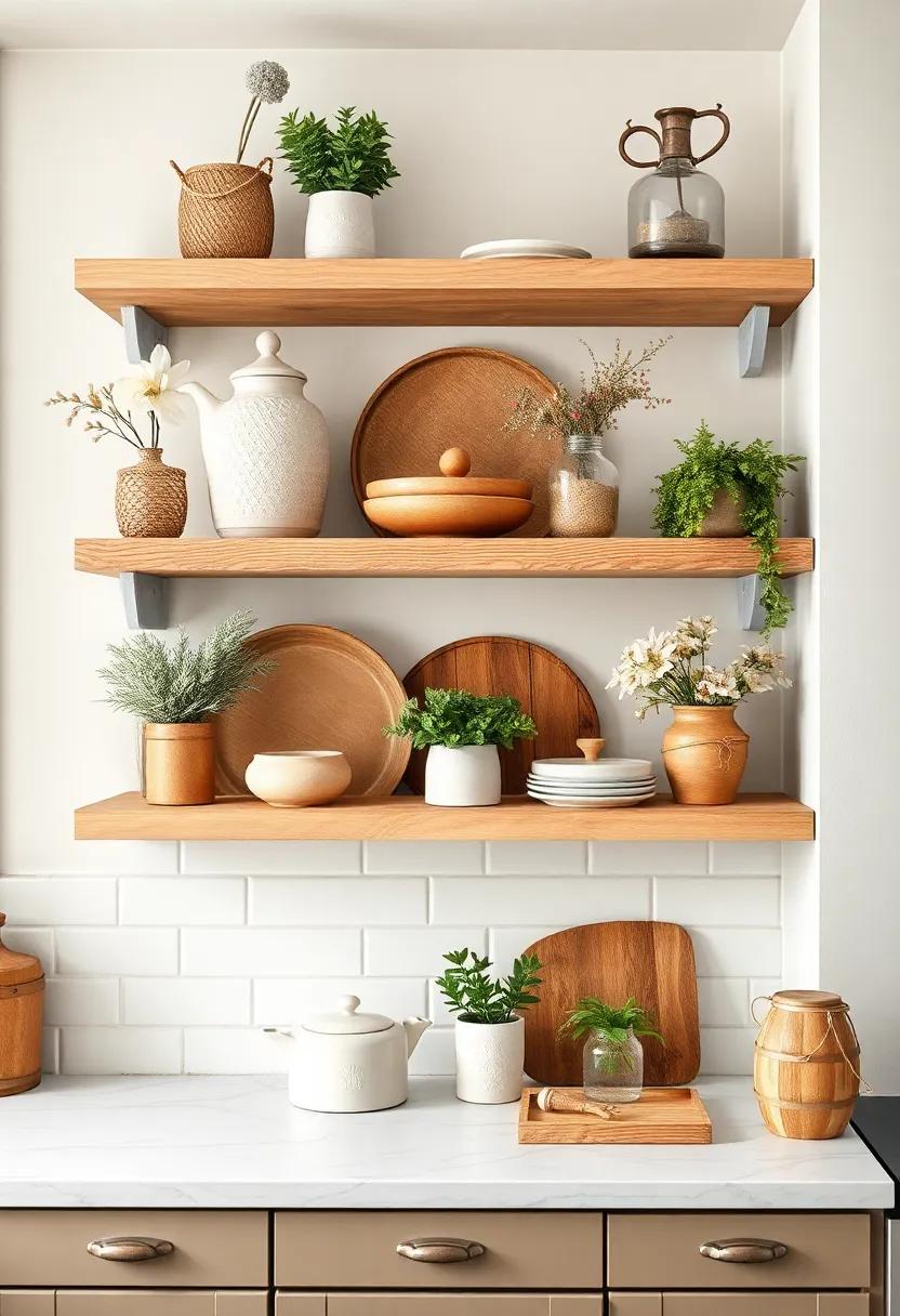 Showcase seasonal decor on⁢ open shelves to⁢ keep your kitchen ⁣feeling fresh and inviting ‍all year round