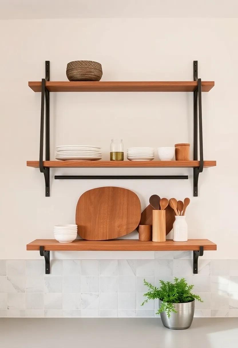 Utilize a ladder-style ‌shelf to add‍ vertical⁣ interest and a unique twist to traditional kitchen shelving