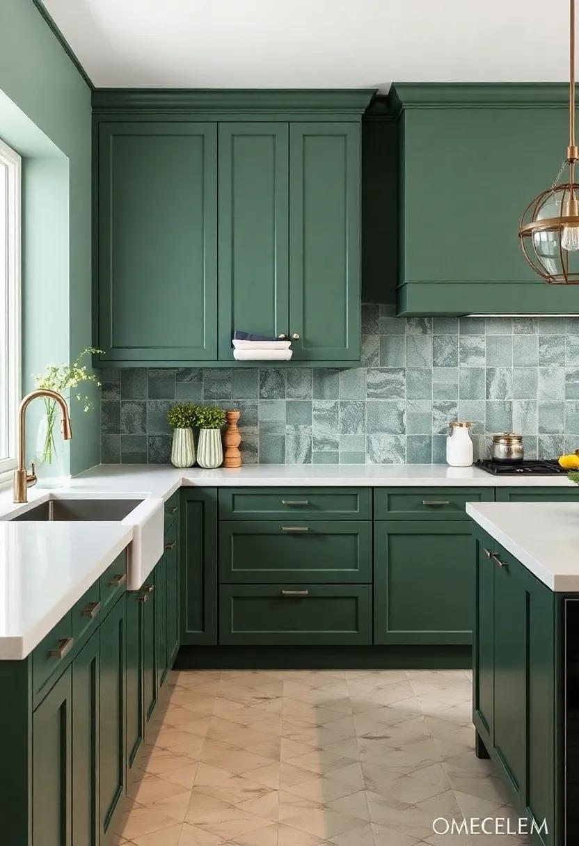Rich Jewel Tones: elegant Colors That Accentuate Sage Green Cabinetry