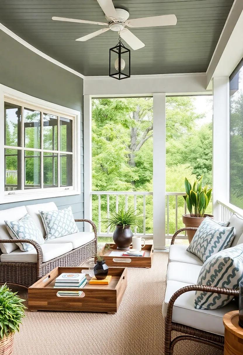 Layering colors: Choose a Color Palette that Enriches‌ Your Screened​ Porch Decor