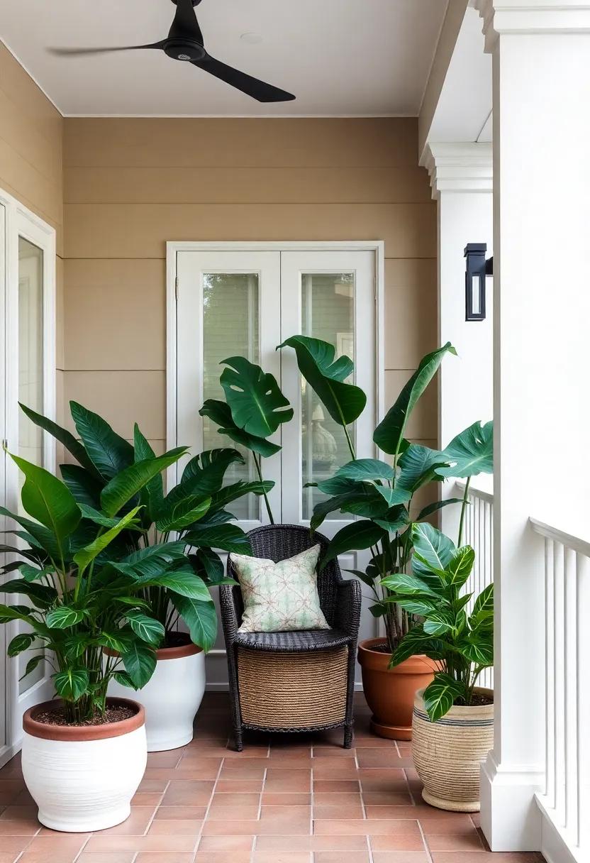 Create a Tropical Oasis with Large Foliage Plants:⁢ Use⁢ bold, oversized ‍leaves like ⁤Monstera ‍or Elephant Ear to instantly​ transform your porch into ⁢a verdant paradise