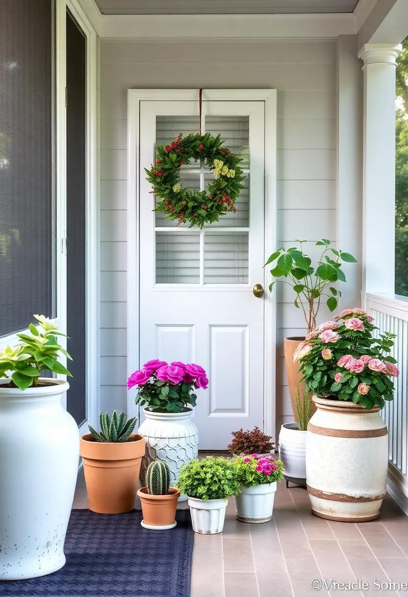 vintage-style pots for a ‌Timeless ​Look: Choose vintage-style containers or recycled jars filled with potted flowers for a charming and ⁣eco-friendly touch