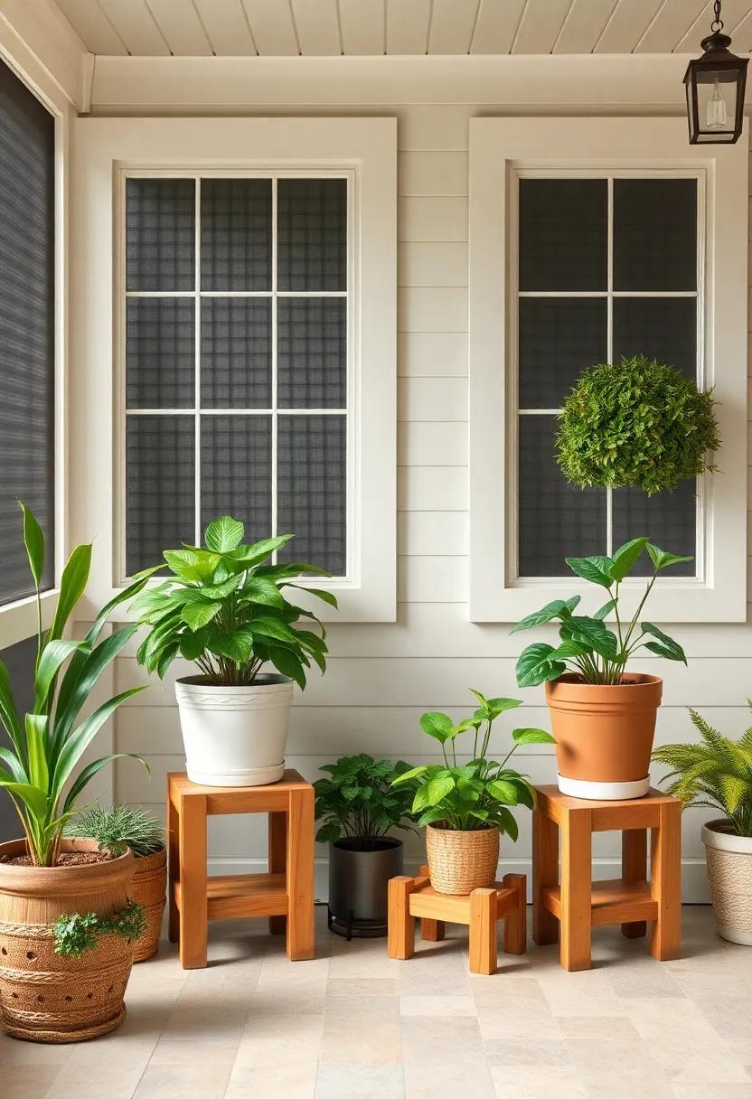 Rustic Wooden Plant Stands: Use handcrafted wooden plant⁤ stands to elevate pots, ‌adding layers ⁤and depth to your porch decor while enhancing the natural⁣ aesthetic