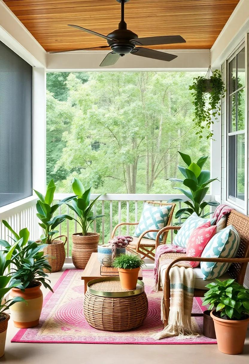 Textiles⁢ to‌ Compliment ⁢Greenery: Add colorful cushions, throws, and‌ rugs that harmonize with your​ plant​ choices,‌ enhancing comfort and style