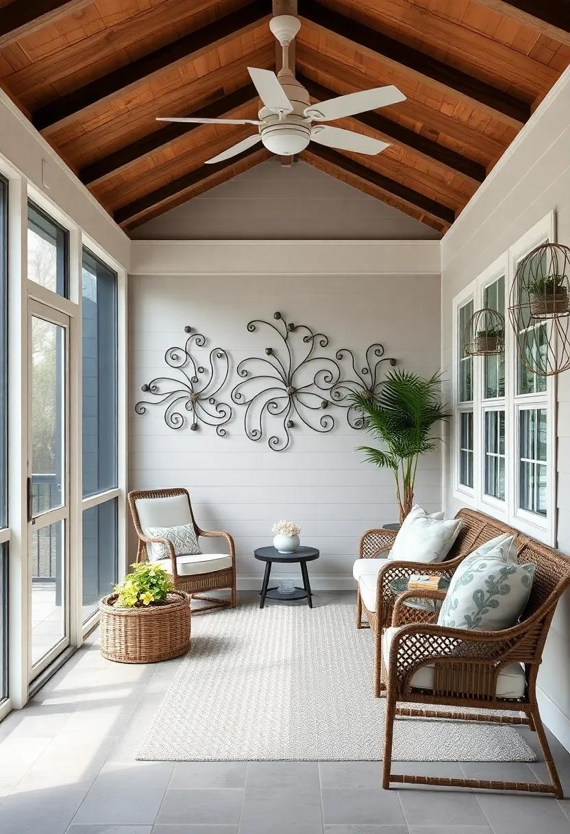 Artistic⁢ flair: Showcasing ‍Metal Wall Art for ‍a Chic Coastal Retreat