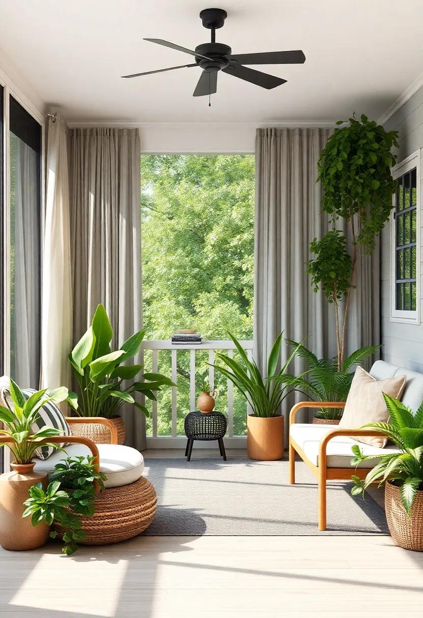 Use plants or greenery as a natural curtain⁢ alternative for⁣ a refreshing, organic feel