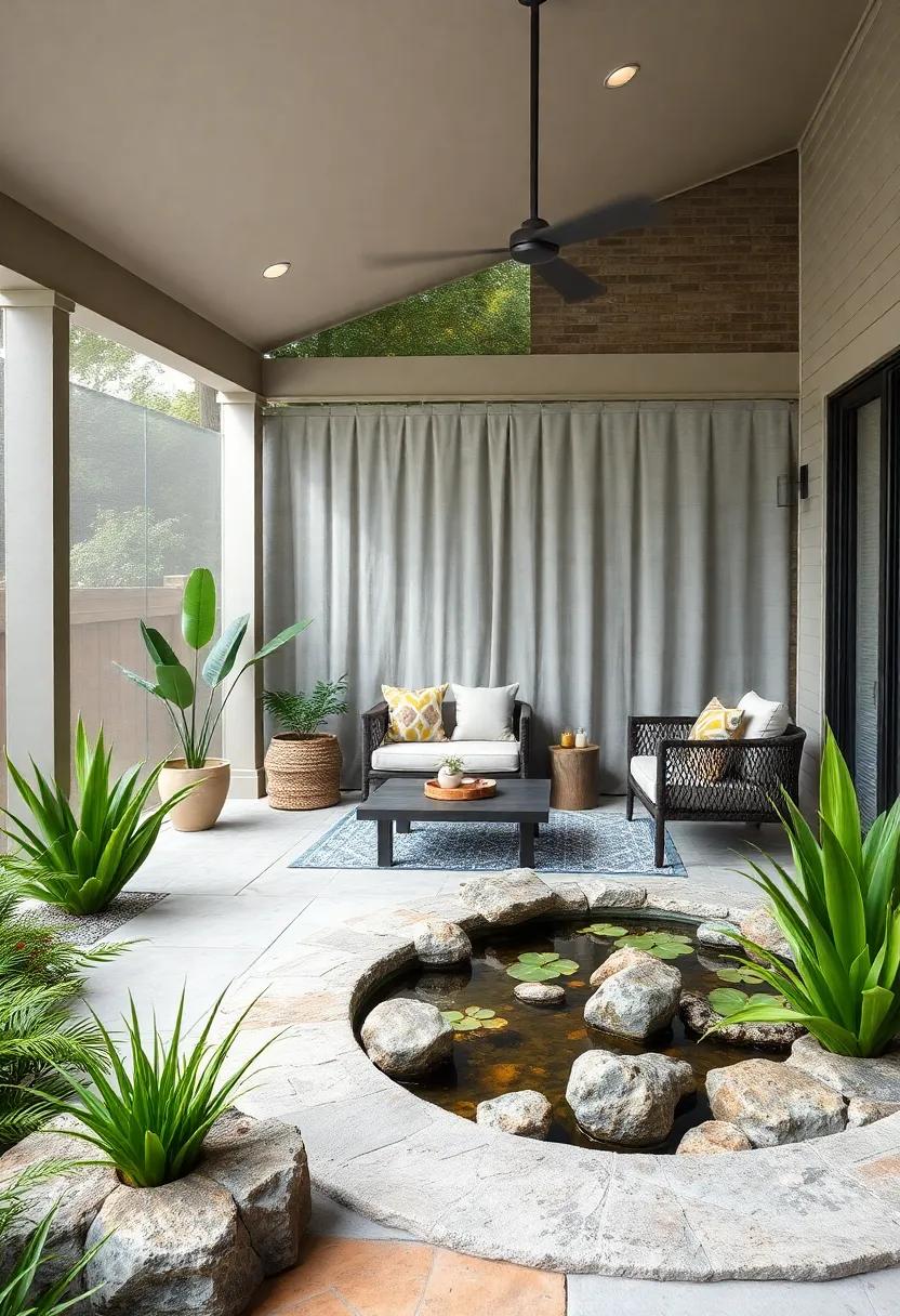 Incorporate‍ a Pond: Design a tranquil pond‍ with strategically placed⁤ plants that not only act as a natural ⁤barrier but ⁣also attract‍ wildlife ‍for added interest
