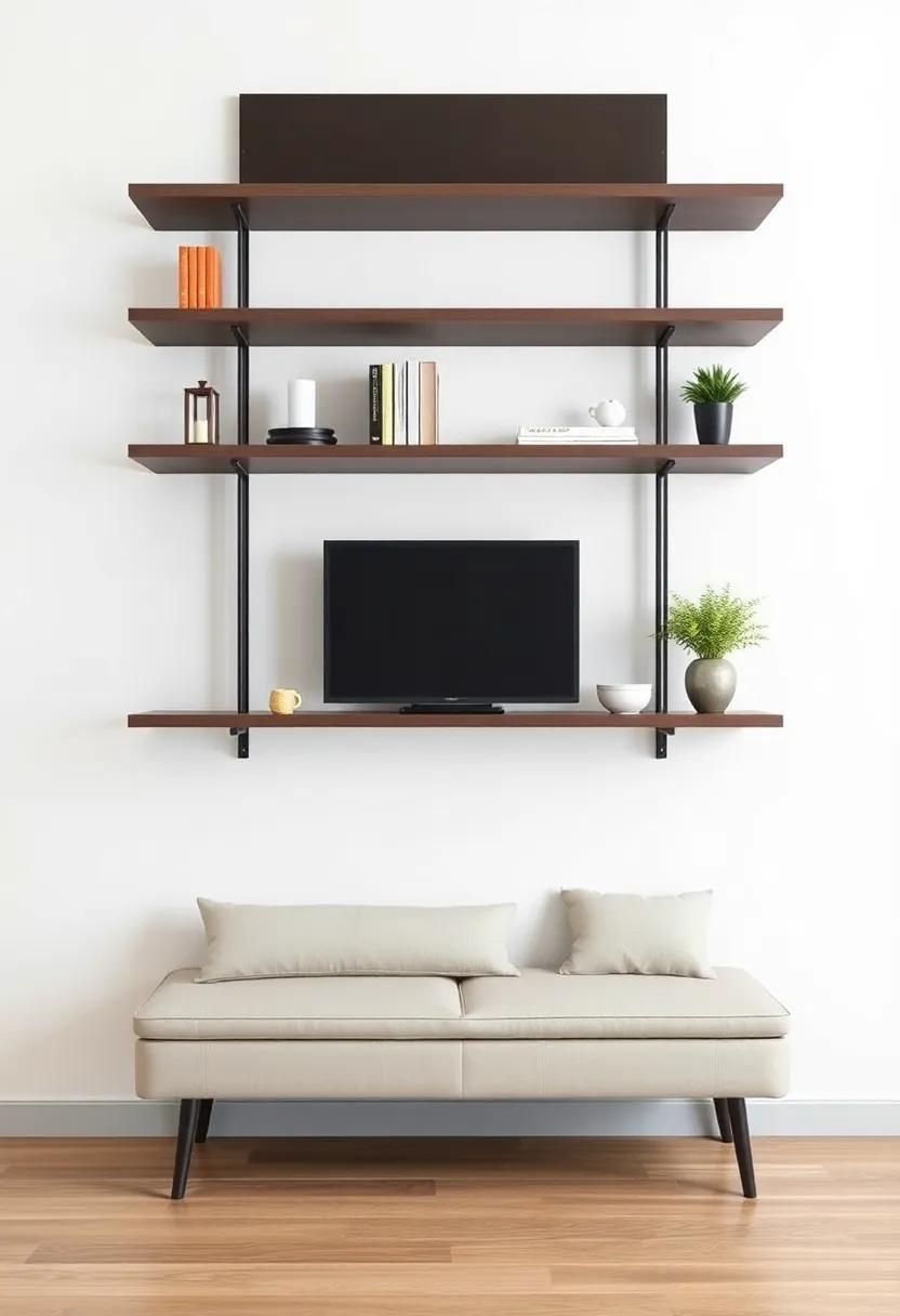 minimalist Shelves with Transformable Bench: ⁣Embrace minimalism by curating ‌sleek⁤ shelves ​above a ‌transformable bench, allowing⁣ for versatility and space-saving