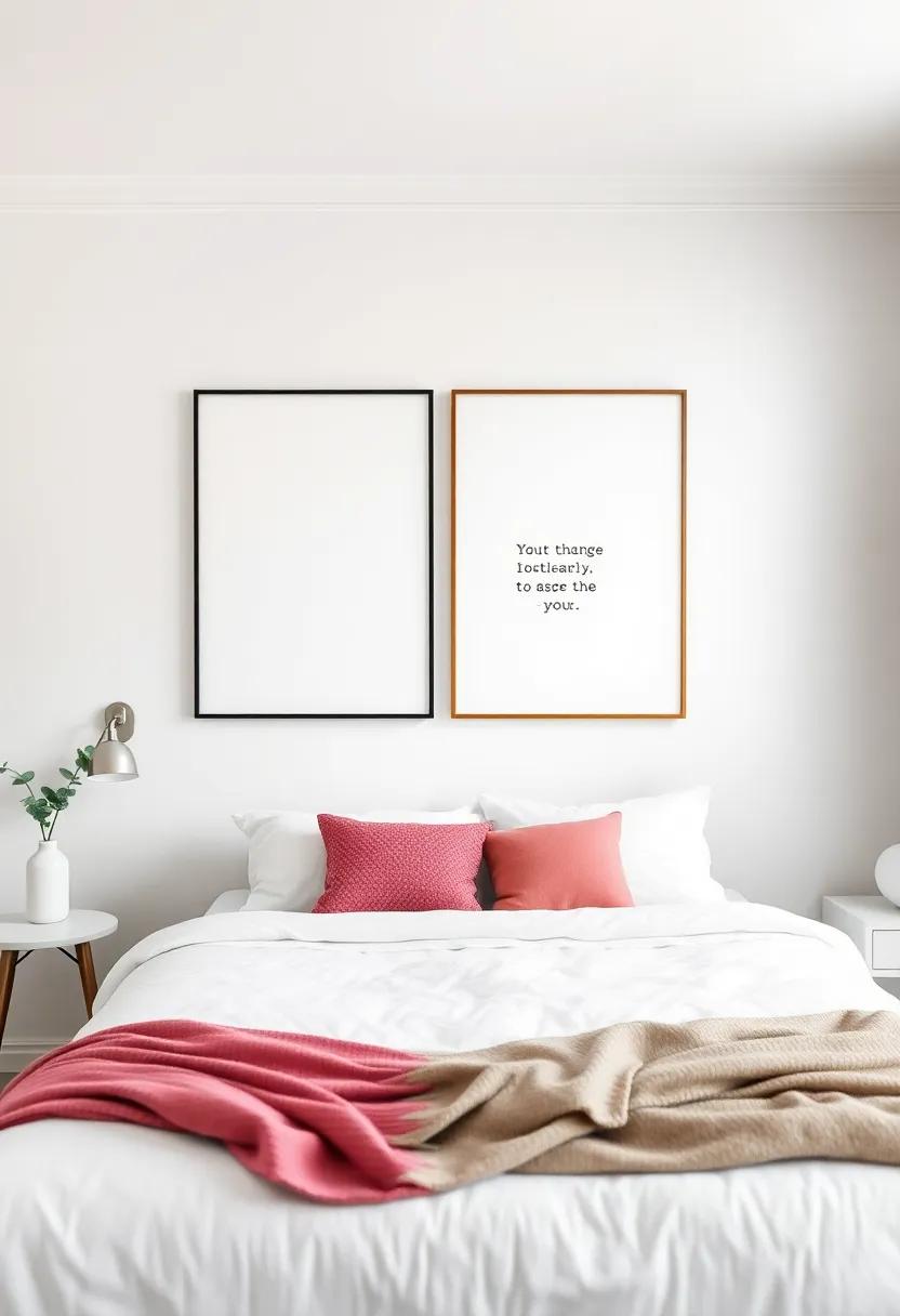 Framed‌ Quotes:​ Display ​a few‍ inspiring ⁤quotes in simple⁢ frames to motivate​ and‍ uplift without overwhelming the room
