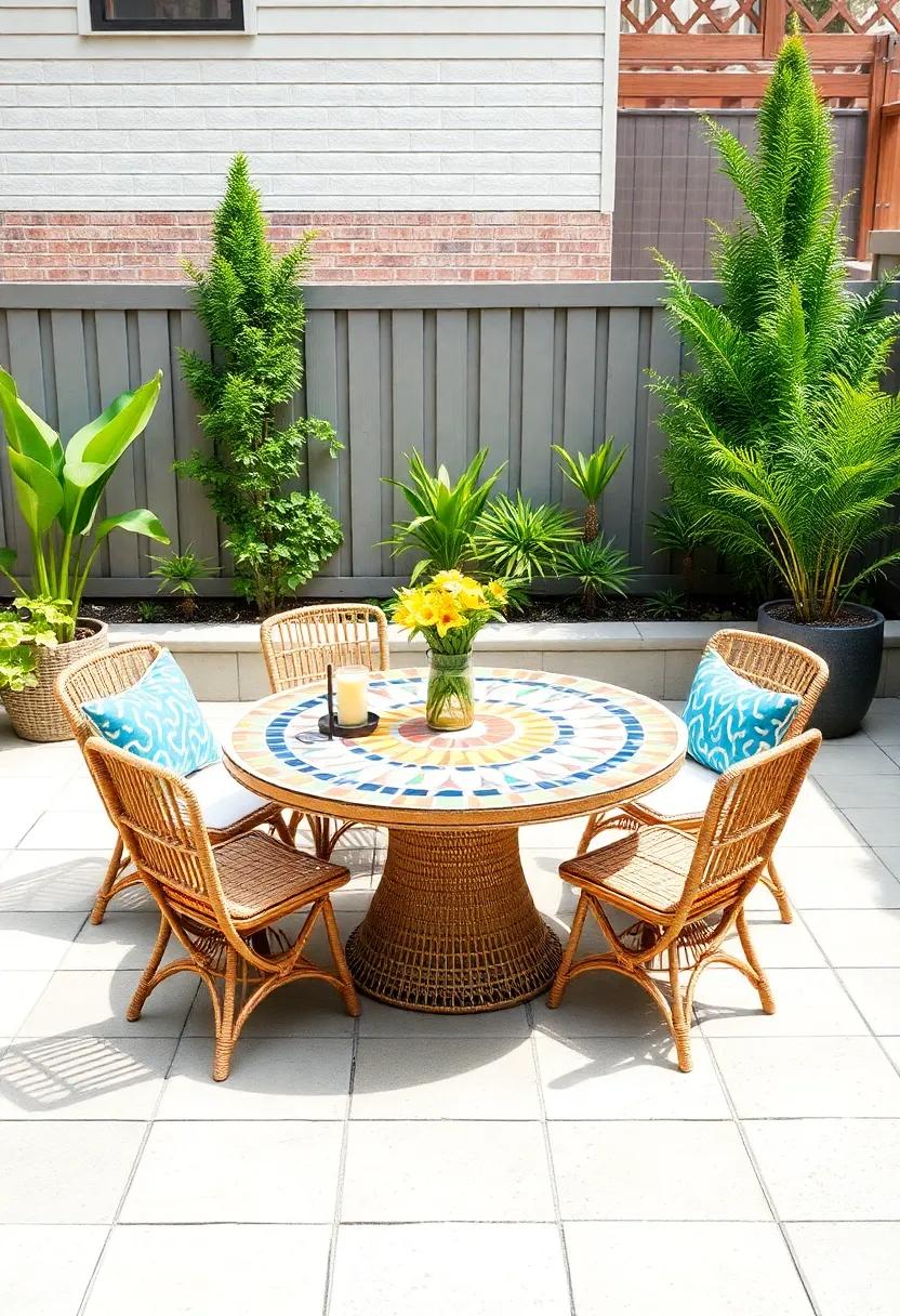 Mosaic Table: Choose a⁤ colorful mosaic-topped table as a conversation starter, adding artistic flair‍ while serving as a⁣ practical⁢ dining surface