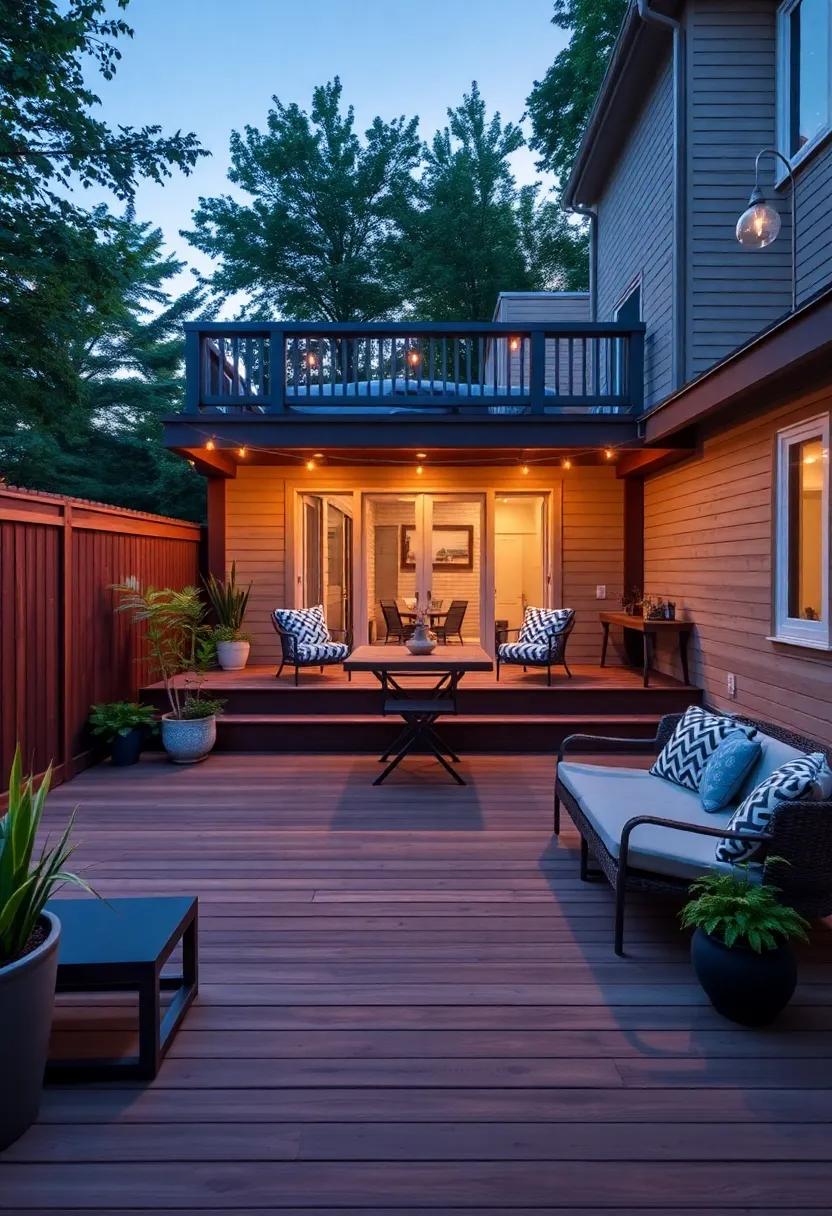 Multi-Level Decking: Consider a tiered design for your patio, giving it depth and character while allowing for distinct areas for ⁣lounging and dining