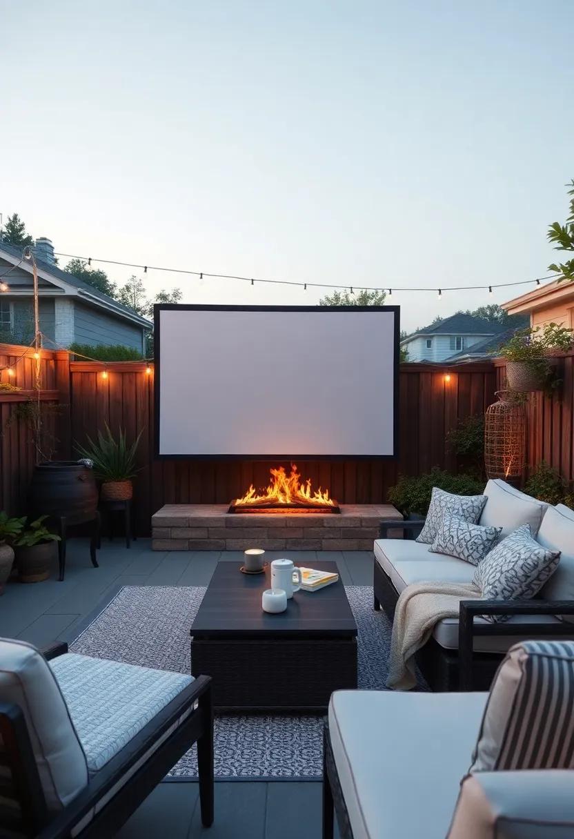 Outdoor Movie ⁤Screen: Set up a retractable outdoor movie screen for cozy movie nights under the stars,complete with popcorn and plush blankets