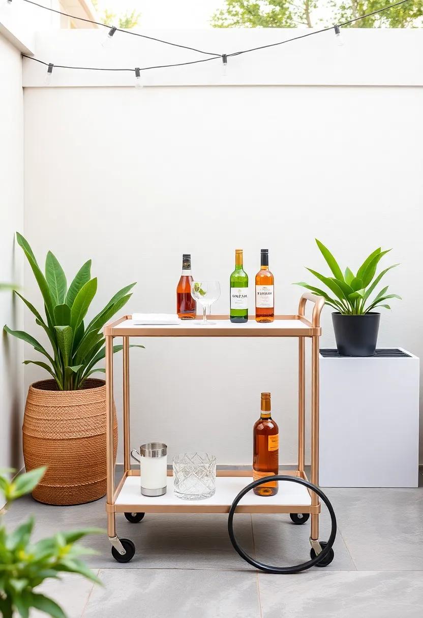 Portable Bar Cart: Elevate your ‍entertaining⁣ options with a ‍wheeled ​bar cart that can be moved as needed and adds a touch of sophistication
