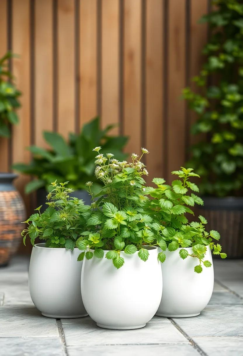 Potted Herb Garden: Cultivate a small herb garden in pots for a fragrant⁤ and functional addition, allowing you to harvest fresh ingredients right from your patio