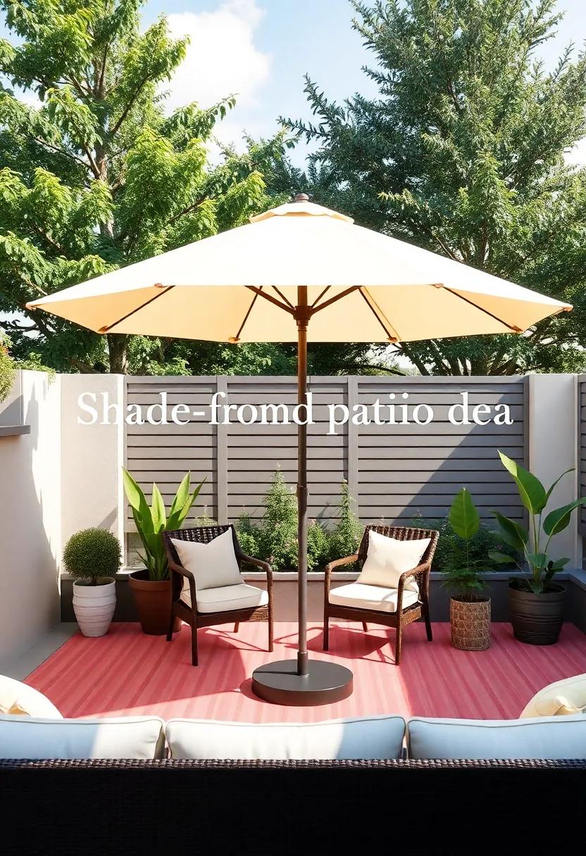 Shade-Providing Umbrella: Use‍ a stylish patio umbrella to provide shade during sunny⁣ days⁢ while adding a pop of​ color and character to your space