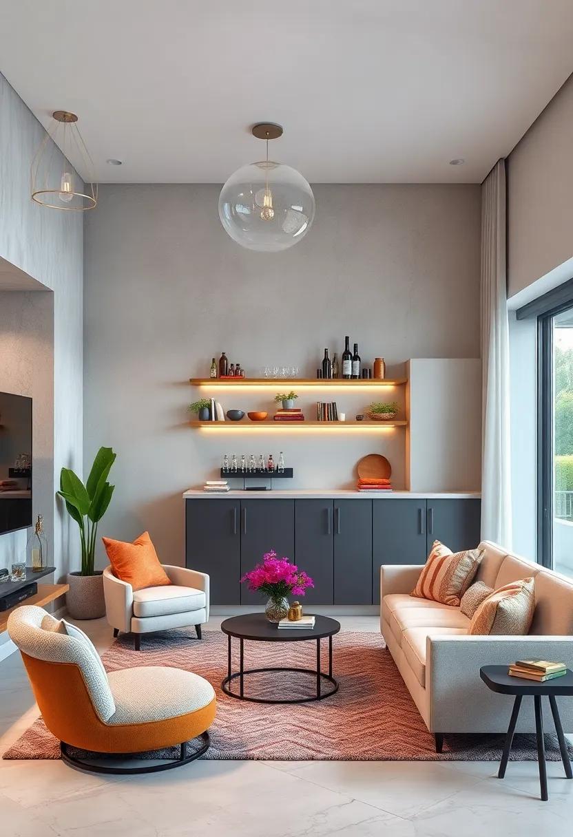 Creative ⁣Shelving Solutions for‌ Compact Small⁣ Living Room Bars