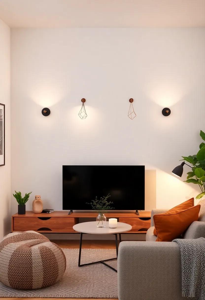 Use⁣ funky,geometric wall-mounted lights as a playful accent ⁣that reflects your personality and offers a conversation starter