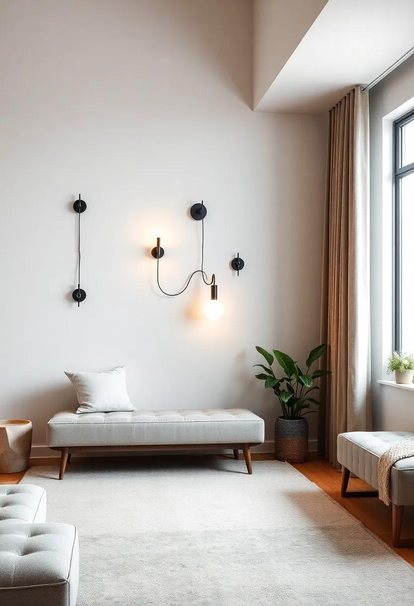 Choose artistic wall-mounted ‍lighting fixtures that double ​as sculptural pieces to make a statement without overwhelming the room