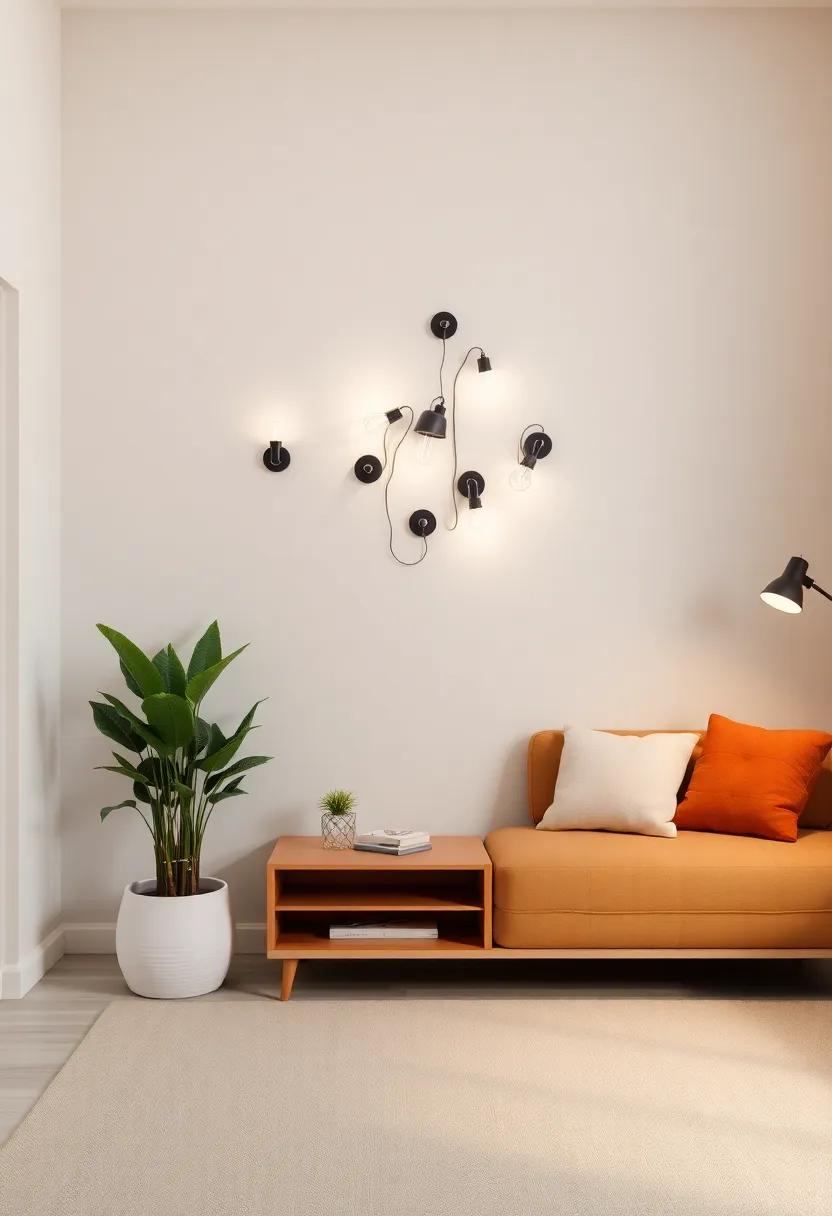 Use ⁤a cluster of small, decorative wall⁢ lights to create an artistic arrangement‍ that draws the eye ⁢upward