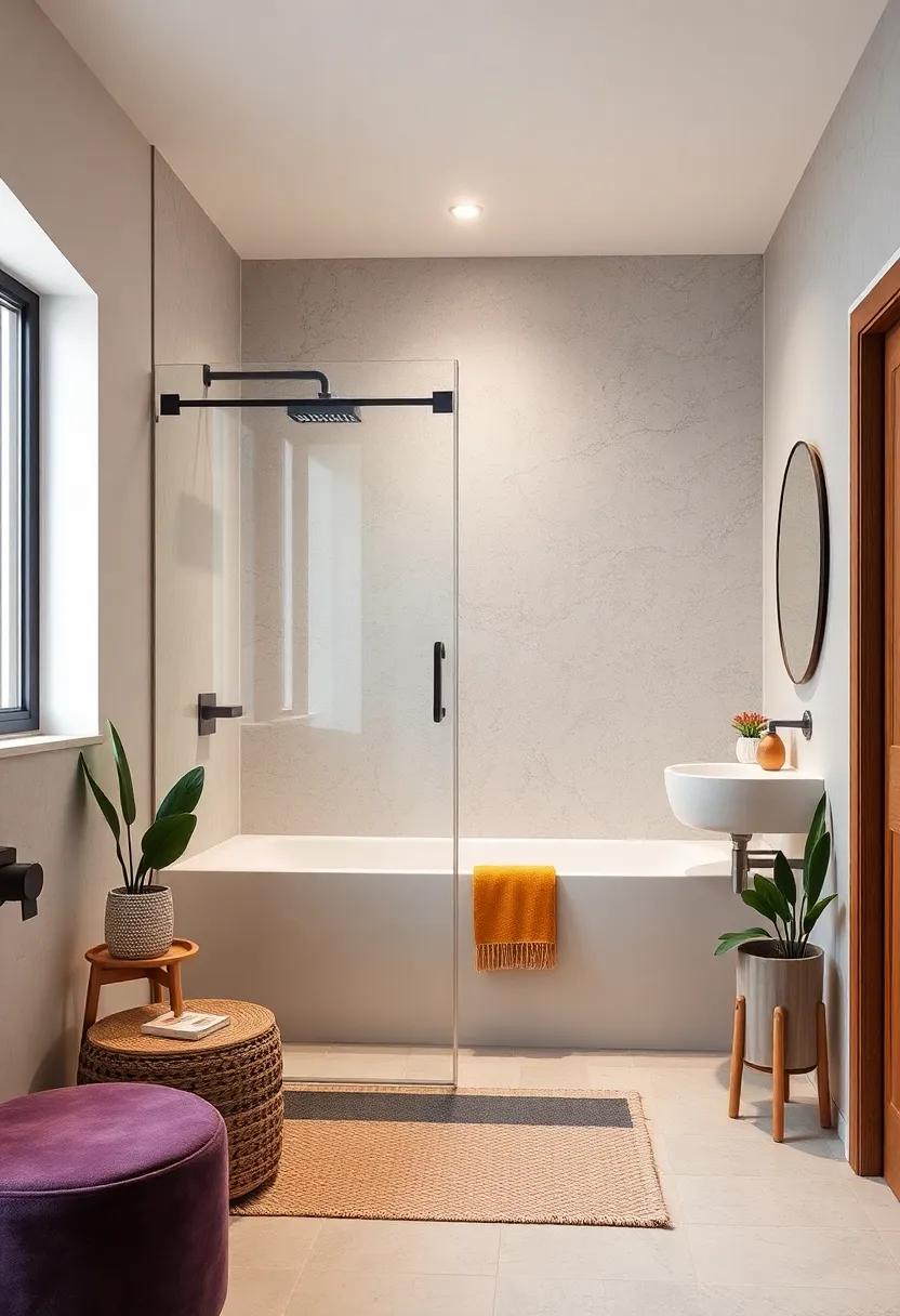 glass Shower Enclosure:⁤ Opt‌ for a frameless glass shower to provide elegance while maintaining an open⁣ feel