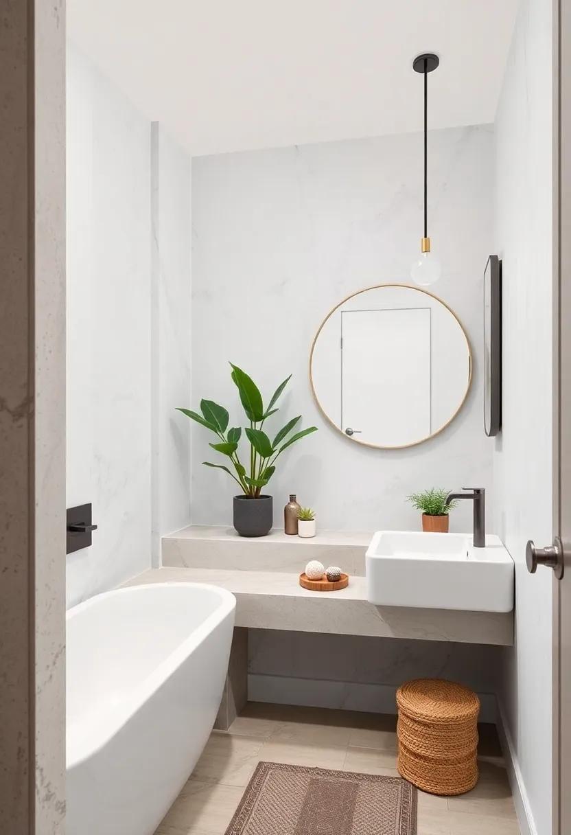 Incorporate Greenery: Add a ​few small potted plants like succulents or ⁤ferns to bring​ life and ⁤a touch of nature into your bathroom