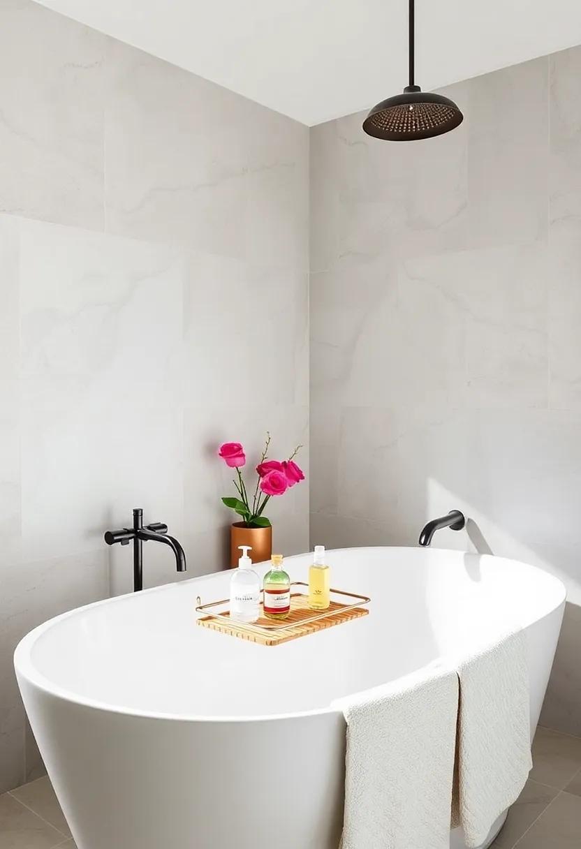 minimalist Bath​ Caddy: Choose a ‍simple, sleek bath caddy to keep essentials ‌organized without detracting from the serene atmosphere