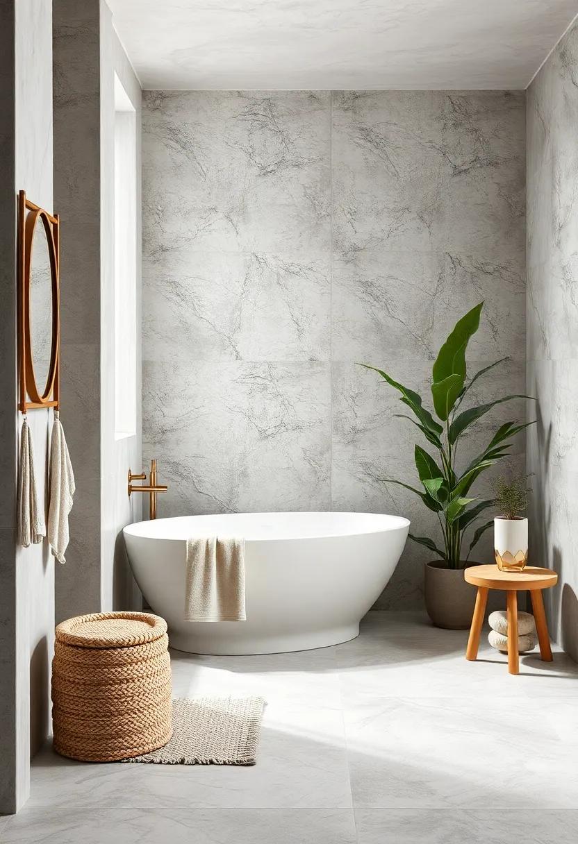 Minimalist Shower Curtain: Pick a plain or subtly‍ patterned shower ‌curtain that complements the overall theme without drawing attention