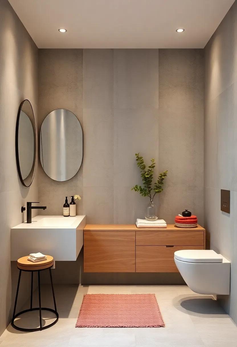 streamlined storage Solutions: Opt for sleek, closed cabinetry to hide away toiletries and keep surfaces uncluttered