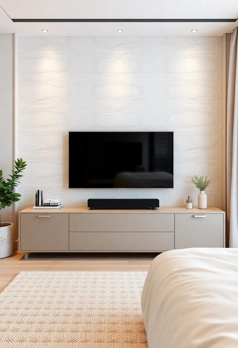 Textured Surfaces: Adding Dimension to TV Units ​in Your Bedroom