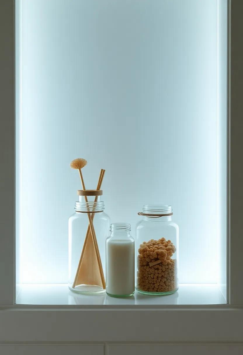 Glass⁣ Jar Storage: Use vintage glass⁢ jars for organizing⁢ toiletries and small items, adding both function and charm‍ to your decor