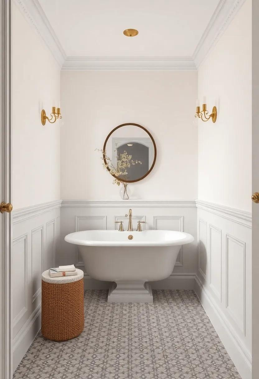 Wainscoting: Add wainscoting to your bathroom ​walls to⁤ introduce ‍texture and a touch of classic‍ elegance