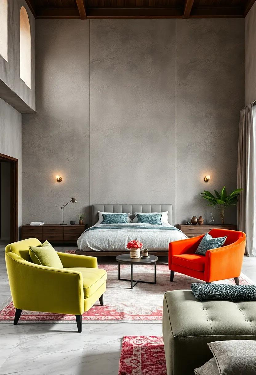Colorful Accent‍ Chairs: Add a pair​ of colorful accent chairs ‌to create spots of color and additional seating in your room