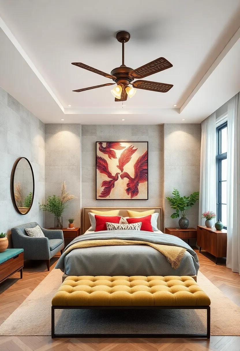 Elegant ⁢Ceiling Fan: ‌Add ​an ornate ceiling⁤ fan that serves as both a stylish element ​and a practical ‌solution for keeping cool