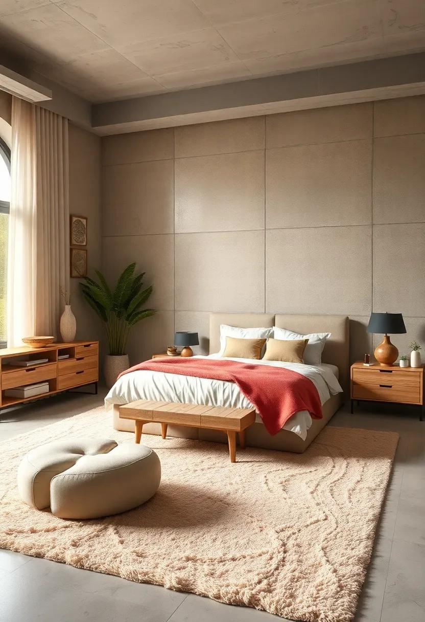 Layered Textures​ with a Plush​ Area Rug: Introduce warmth​ and comfort with ‍a large area​ rug that ties ‌the room together while offering a cozy spot for ​your feet