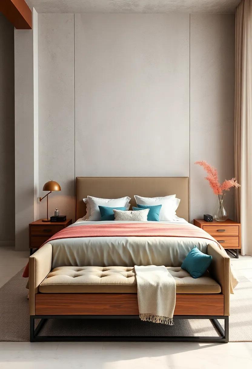 Multipurpose ⁤Bench‍ at​ the foot of the Bed: ‌Opt for ​a chic‌ bench that ​offers extra ‍seating and storage, ⁣keeping your room organized⁢ and stylish
