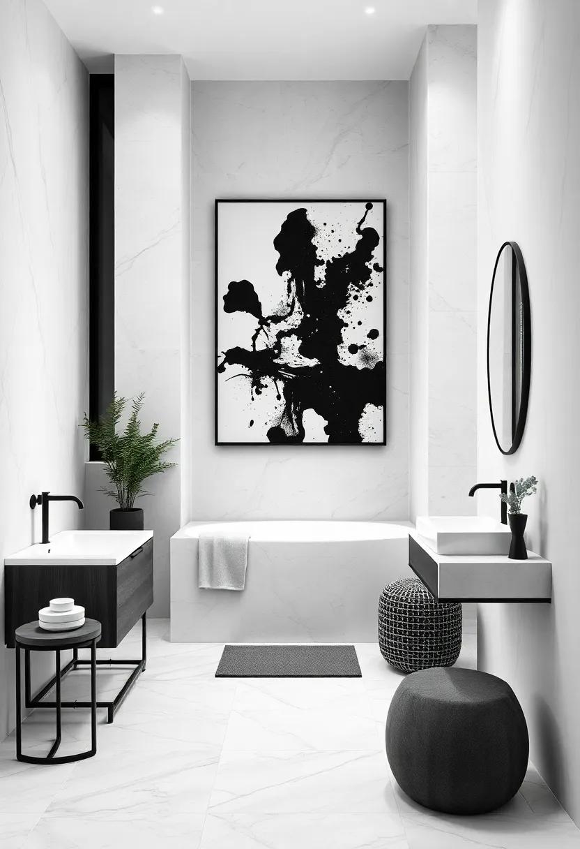 Bold Artwork: Hang striking​ black-and-white photography or abstract art to add ⁢personality and intrigue to the stark color palette