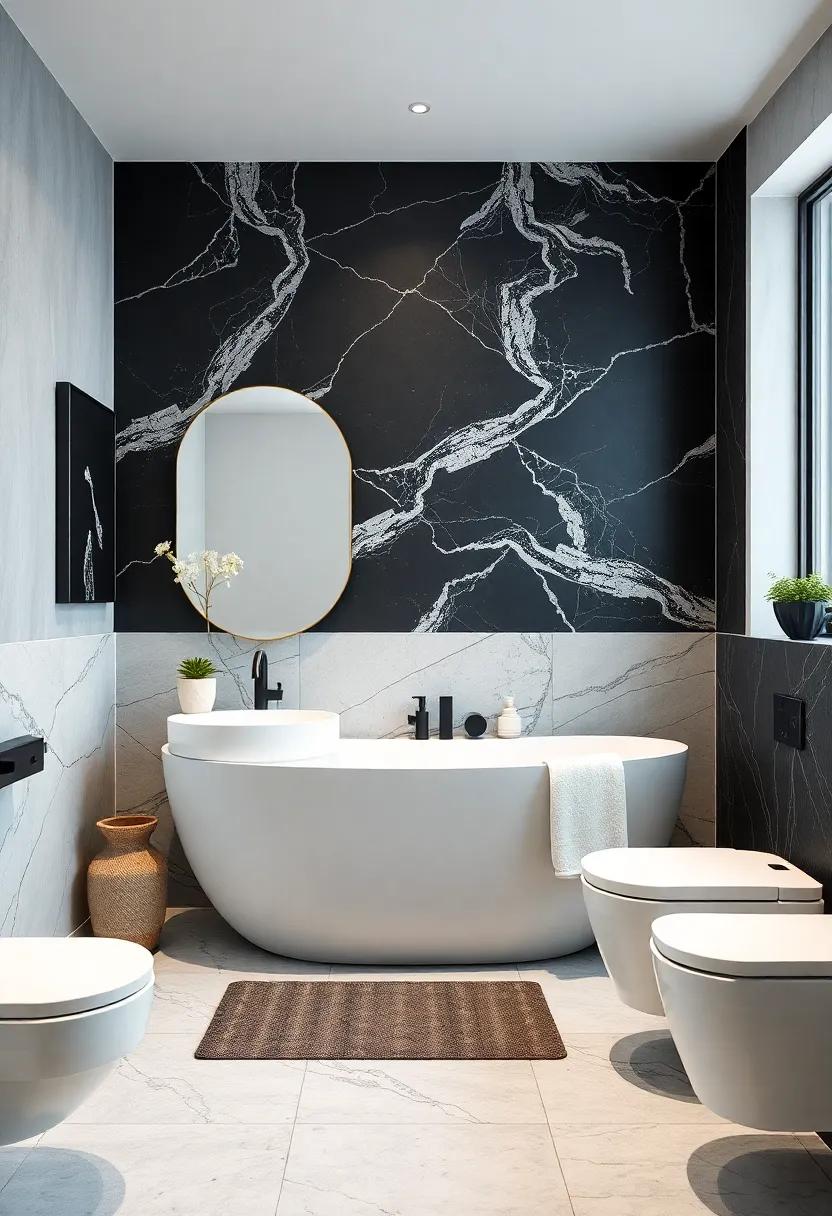 Edgy Wallpaper: Explore black and white wallpaper with modern designs to create an⁣ accent wall that adds⁣ personality and texture