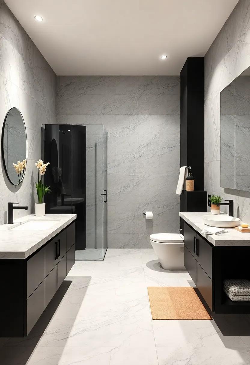 Smart ⁣Storage Solutions: Integrate hidden‍ storage behind sleek black cabinetry to keep the space organized while maintaining a‍ clean ‍look